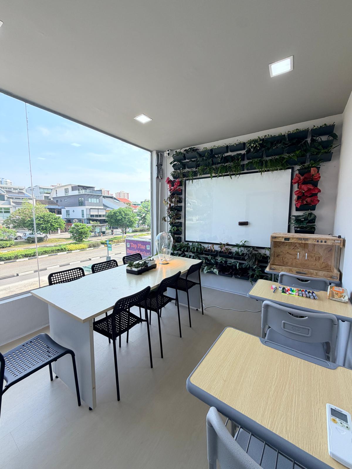 A study room with a view