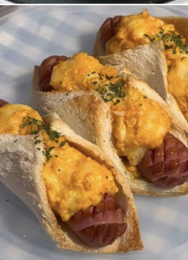 Cheesy hotdog wraps served at ELK